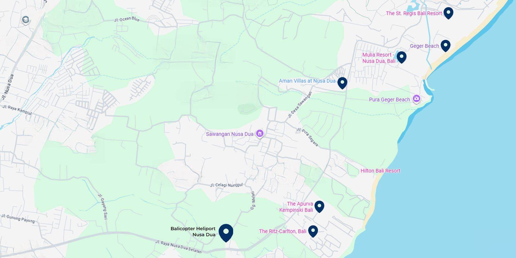 Map of Nusa Dua Heliport